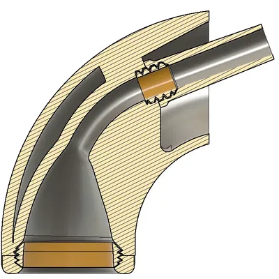 Mouthpiece tuba 90 độ Alcon 23 kiểu macaroni