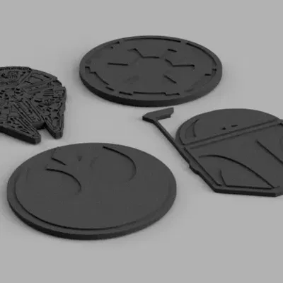 Đế lót ly Star Wars với hình ảnh Rebel, Empire, Falcon và Fett