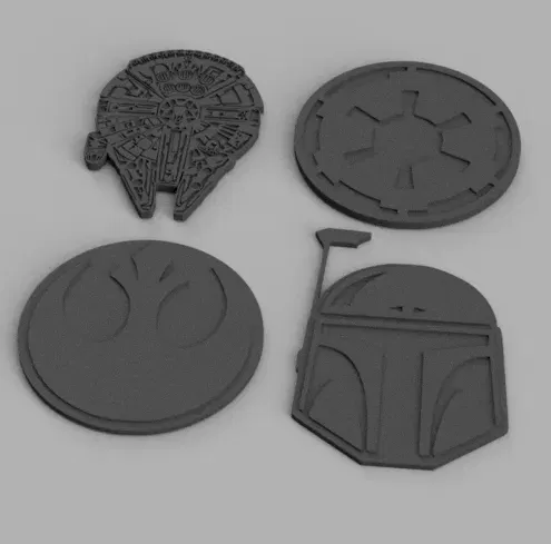 Đế lót ly Star Wars với hình ảnh Rebel, Empire, Falcon và Fett - Image 3