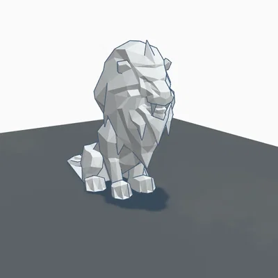 Sư tử phong cách Low Poly