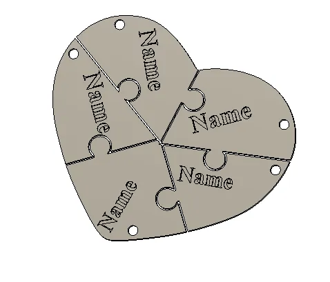 Móc khóa ghép hình trái tim cho gia đình và bạn bè - Image 2