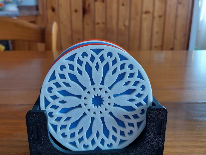 Đế ly trang trí họa tiết mandala nhiều màu sắc - Image 2