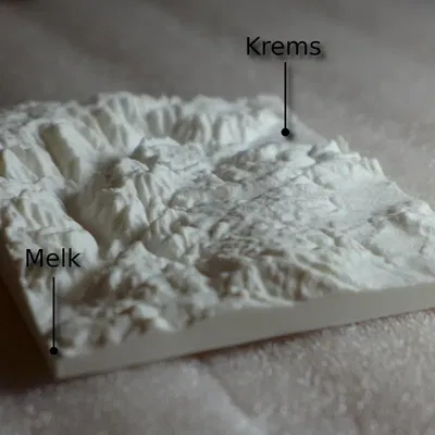 Mô hình địa hình thung lũng Wachau tại Áo