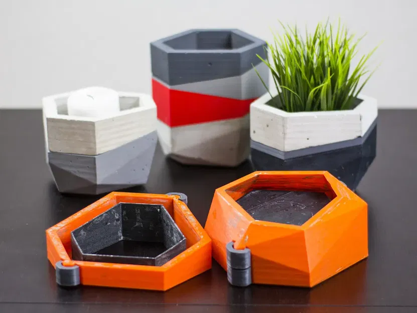 Khuôn chậu cây bằng bê tông hiện đại - Image 1