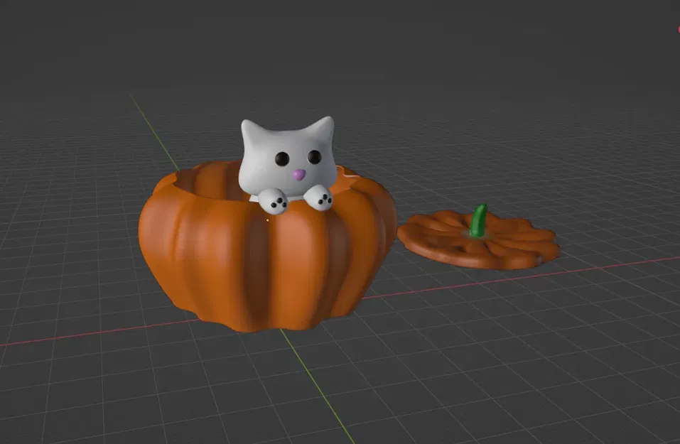 Bát mèo hình bí ngô trang trí Halloween - Image 1