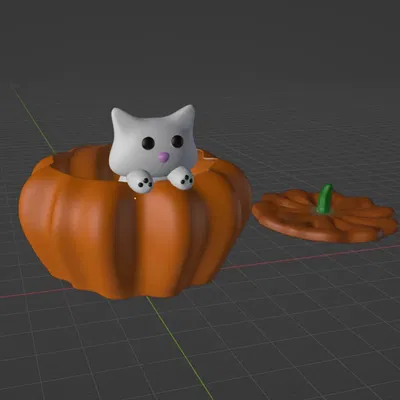 Bát mèo hình bí ngô trang trí Halloween