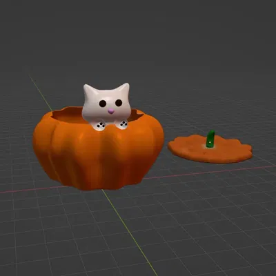 Bát mèo hình bí ngô trang trí Halloween