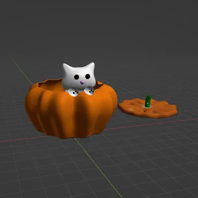 Bát mèo hình bí ngô trang trí Halloween