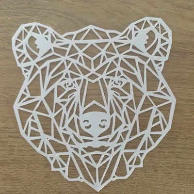 Đầu gấu hình học trang trí tường