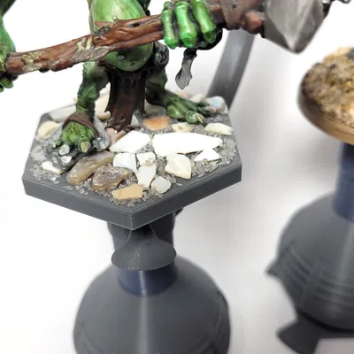 Giá đỡ sơn mô hình mini với thanh hỗ trợ và đế lục giác