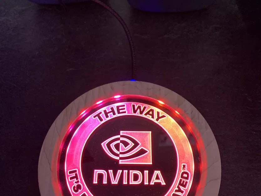 Đế đèn LED cho chén uống với logo acrylic khắc tùy chỉnh - Image 1