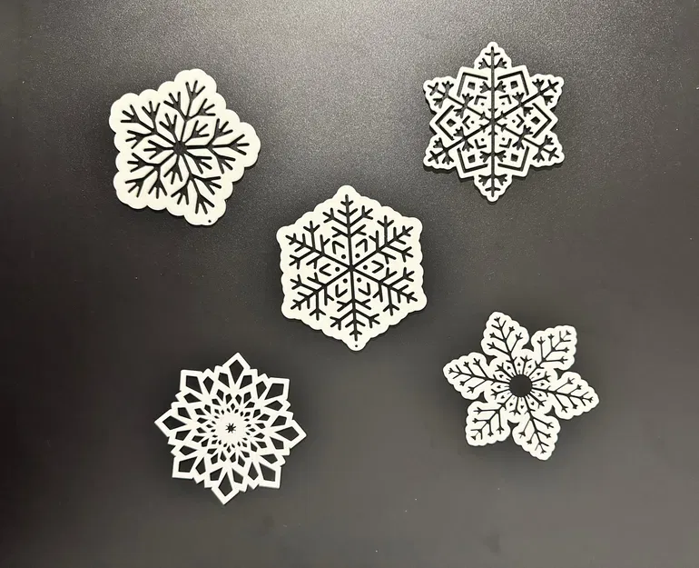 Bộ 5 Bông Tuyết Phẳng Trang Trí Giáng Sinh - Image 1