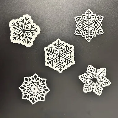 Bộ 5 Bông Tuyết Phẳng Trang Trí Giáng Sinh