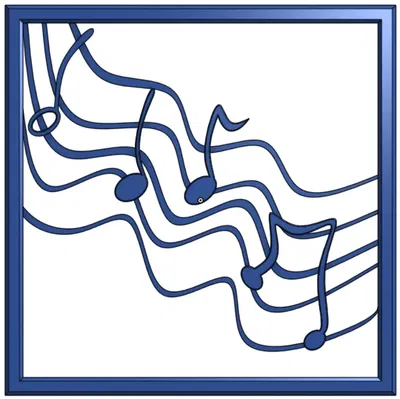 Khung hình nhạc với các nốt nhạc đa dạng