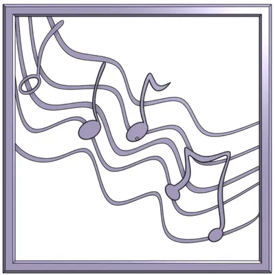 Khung hình nhạc với các nốt nhạc đa dạng