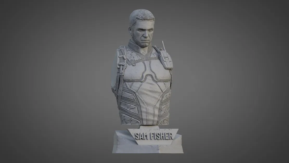 Mô hình tượng đầu Sam Fisher chi tiết không cần hỗ trợ 3D - Image 2