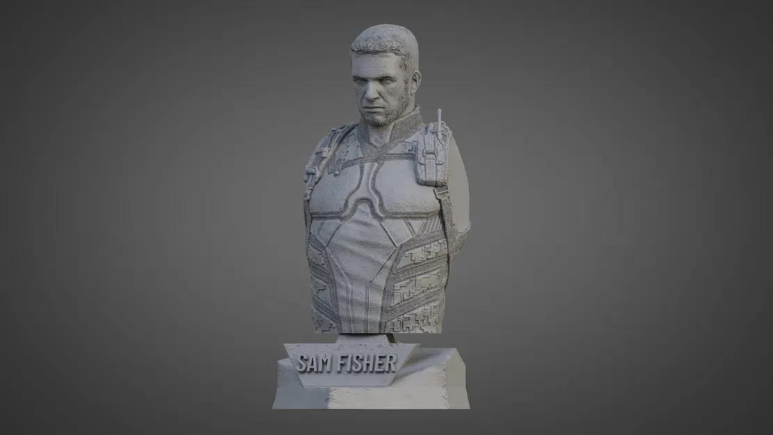 Mô hình tượng đầu Sam Fisher chi tiết không cần hỗ trợ 3D - Image 3