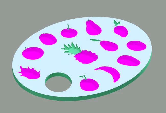 Bảng màu vẽ hình trái cây cho trẻ em - Image 1