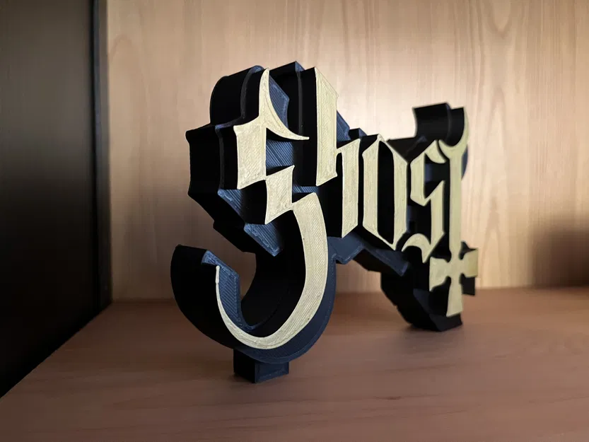 Biểu tượng Ghost B.C. in đen mờ với chữ vàng nổi bật - Image 2