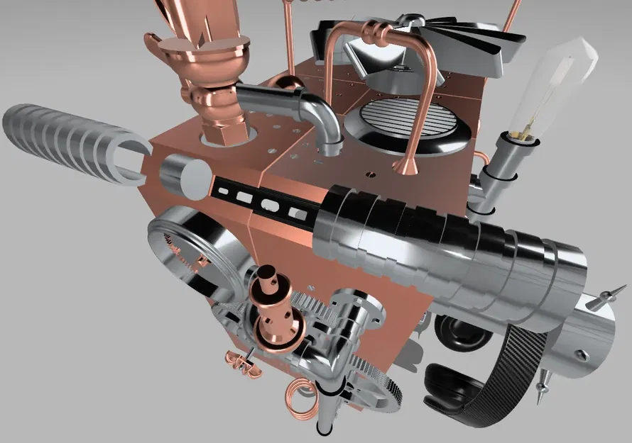 Phụ kiện thùng máy PC Qube 500 phong cách Steampunk - Image 13