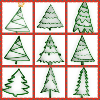 Bộ 33 khuôn cắt bánh quy hình cây thông Giáng sinh