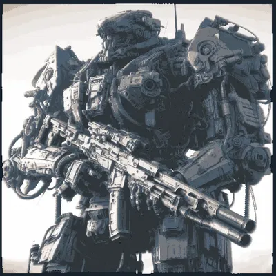 Chiến binh máy móc BW- Hueforge trong nghệ thuật filament