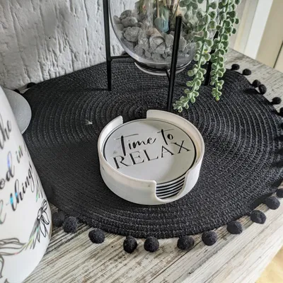 Đế lót ly "Thời gian thư giãn" và giá đỡ