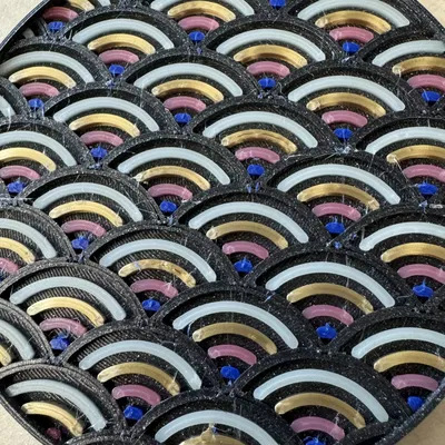 Đế lót ly đa sắc Kanagawa Wavepattern cho Prusa XL