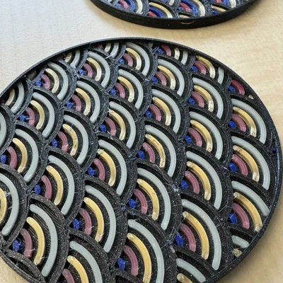 Đế lót ly đa sắc Kanagawa Wavepattern cho Prusa XL