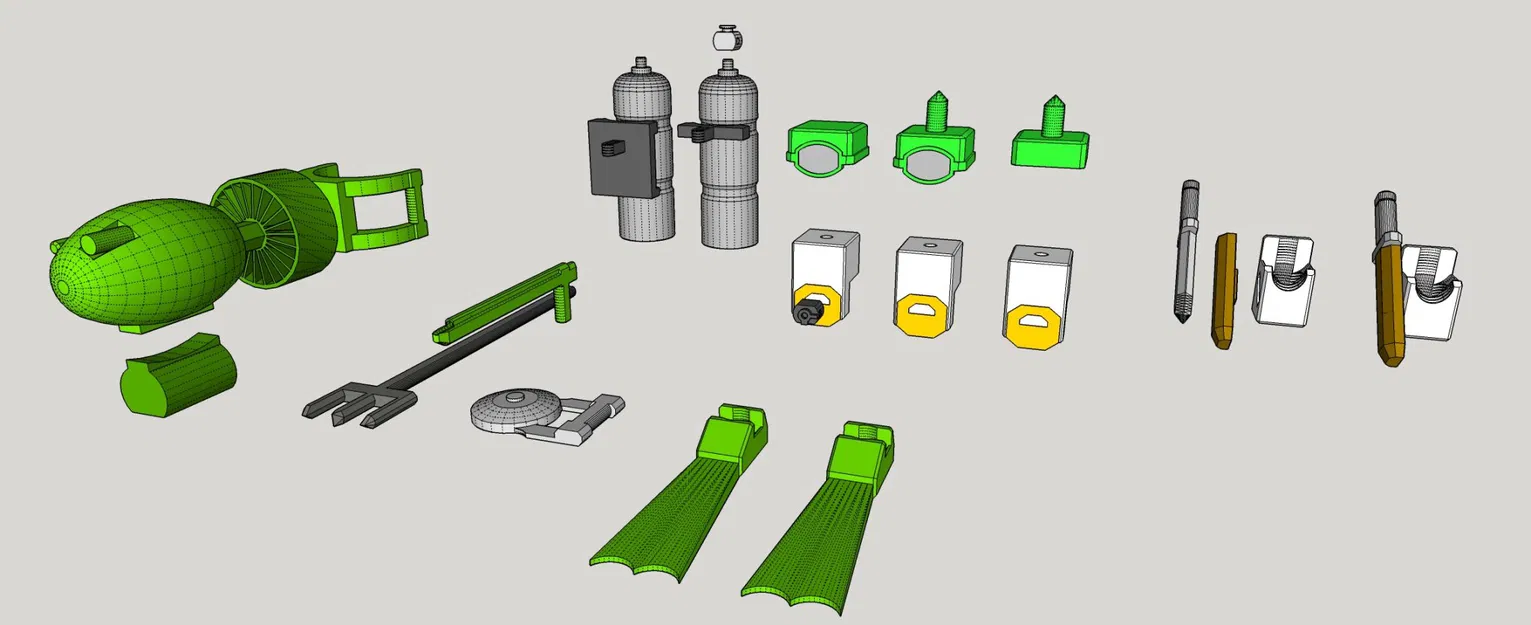 Bộ đồ chơi Người Nhái Mini 13 với phụ kiện lặn 3D - Image 1