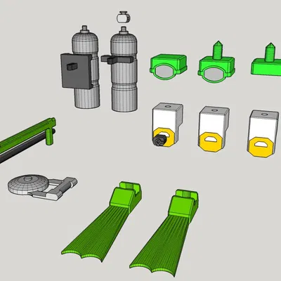 Bộ đồ chơi Người Nhái Mini 13 với phụ kiện lặn 3D