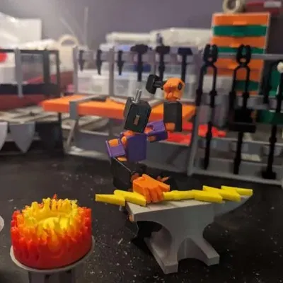 Bộ đồ chơi thợ rèn Mini 13 với bàn làm việc và công cụ