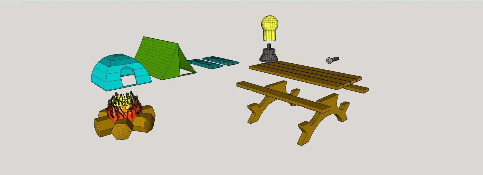 Bộ đồ chơi cắm trại Mini 13 với lều và đèn pin - Image 2