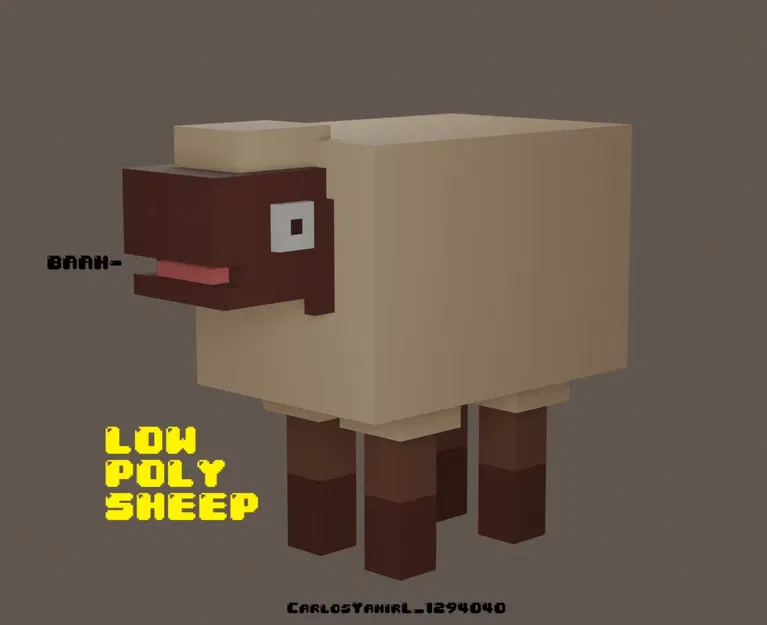 Cừu Low Poly dễ thương để in 3D - Image 1