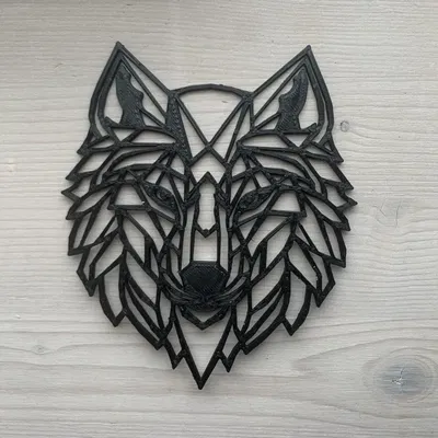 Đầu sói phong cách low poly nghệ thuật tường hình học 2