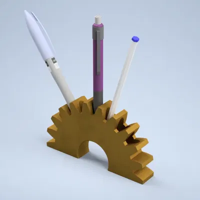 Giá đỡ bút hình bánh răng độc đáo cho bàn làm việc