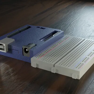 Vỏ Arduino Uno mỏng với giá đỡ breadboard