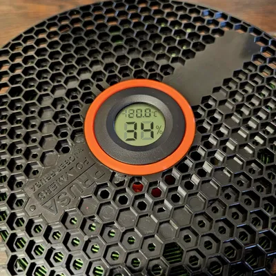 Container gel silic tích hợp hygrometer cho cuộn Prusament