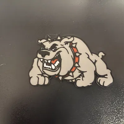 Mô hình chó bulldog làm móc khóa độc đáo