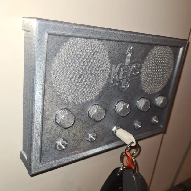 Giá treo chìa khóa kiểu ampli in 3D với núm điều chỉnh di động - Image 3