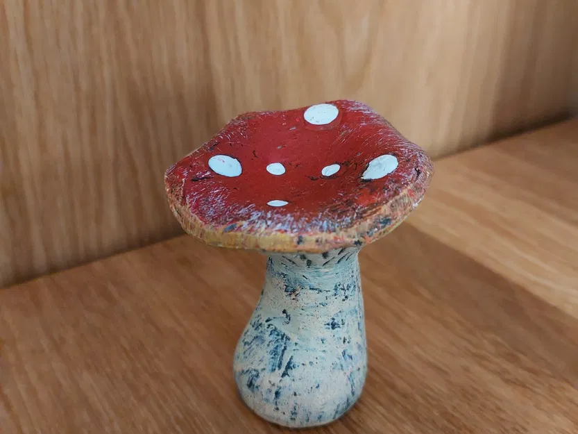 Mô hình nấm 3D in từ PLA trắng - Image 1