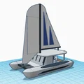 Thuyền buồm catamaran hai thân lớn - Thumbnail 1
