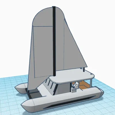 Thuyền buồm catamaran hai thân lớn