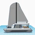Thuyền buồm catamaran hai thân lớn - Thumbnail 4
