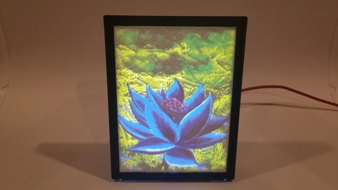 Mô hình lithophane hoa sen đen từ thẻ MTG Black Lotus - Image 2