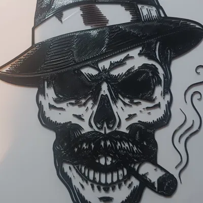 Biểu tượng đầu lâu khói in 3D hai màu