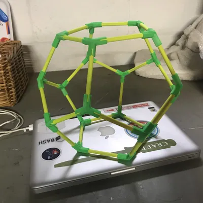 Kết nối xây dựng khối đa diện mười hai mặt bằng que gỗ 1/4