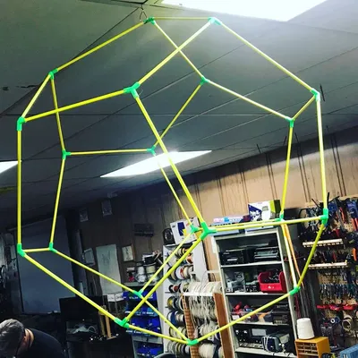 Kết nối xây dựng khối đa diện mười hai mặt bằng que gỗ 1/4