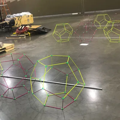 Kết nối xây dựng khối đa diện mười hai mặt bằng que gỗ 1/4