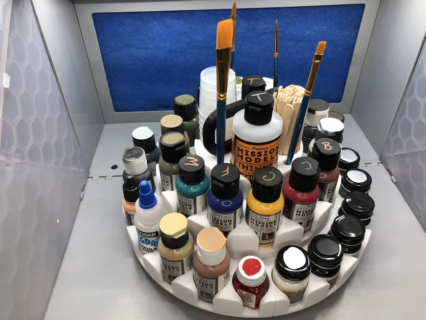 Giá đỡ sơn 35 chai với khay xoay Lazy Susan - Image 3